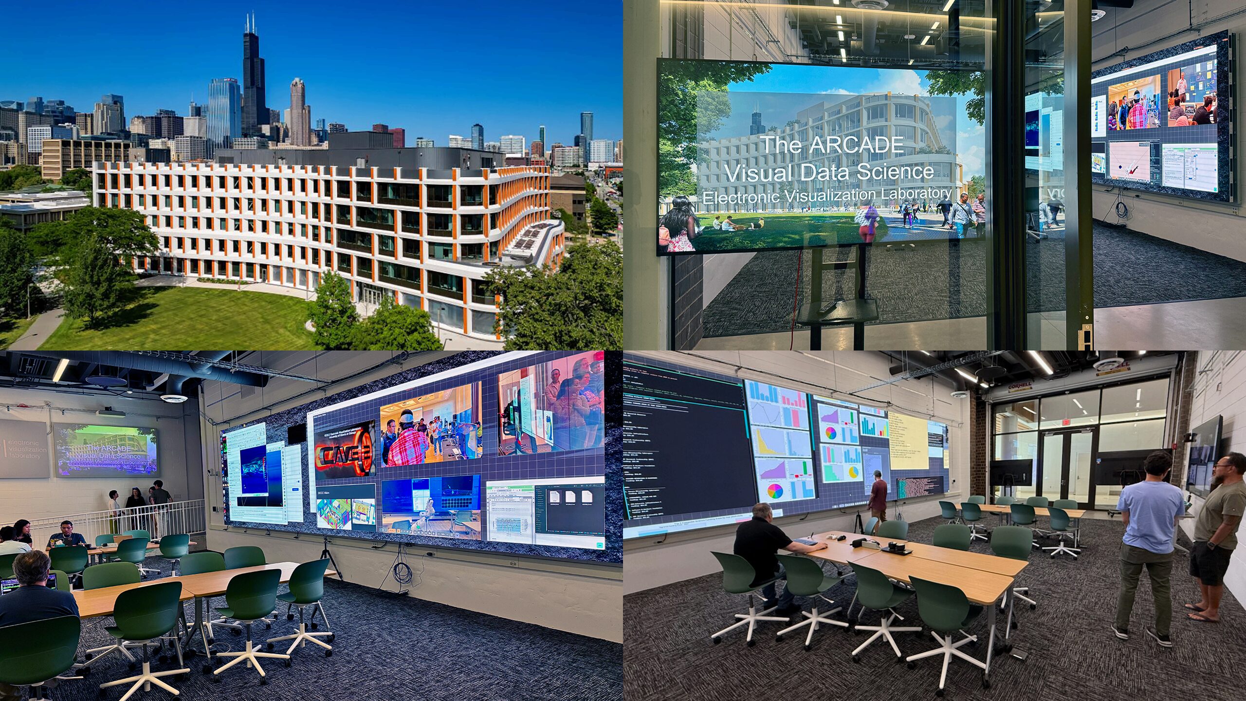 EVL’s Arcade Visual Data Science Space Premieres at the Computer Design Research and Learning Center Opening