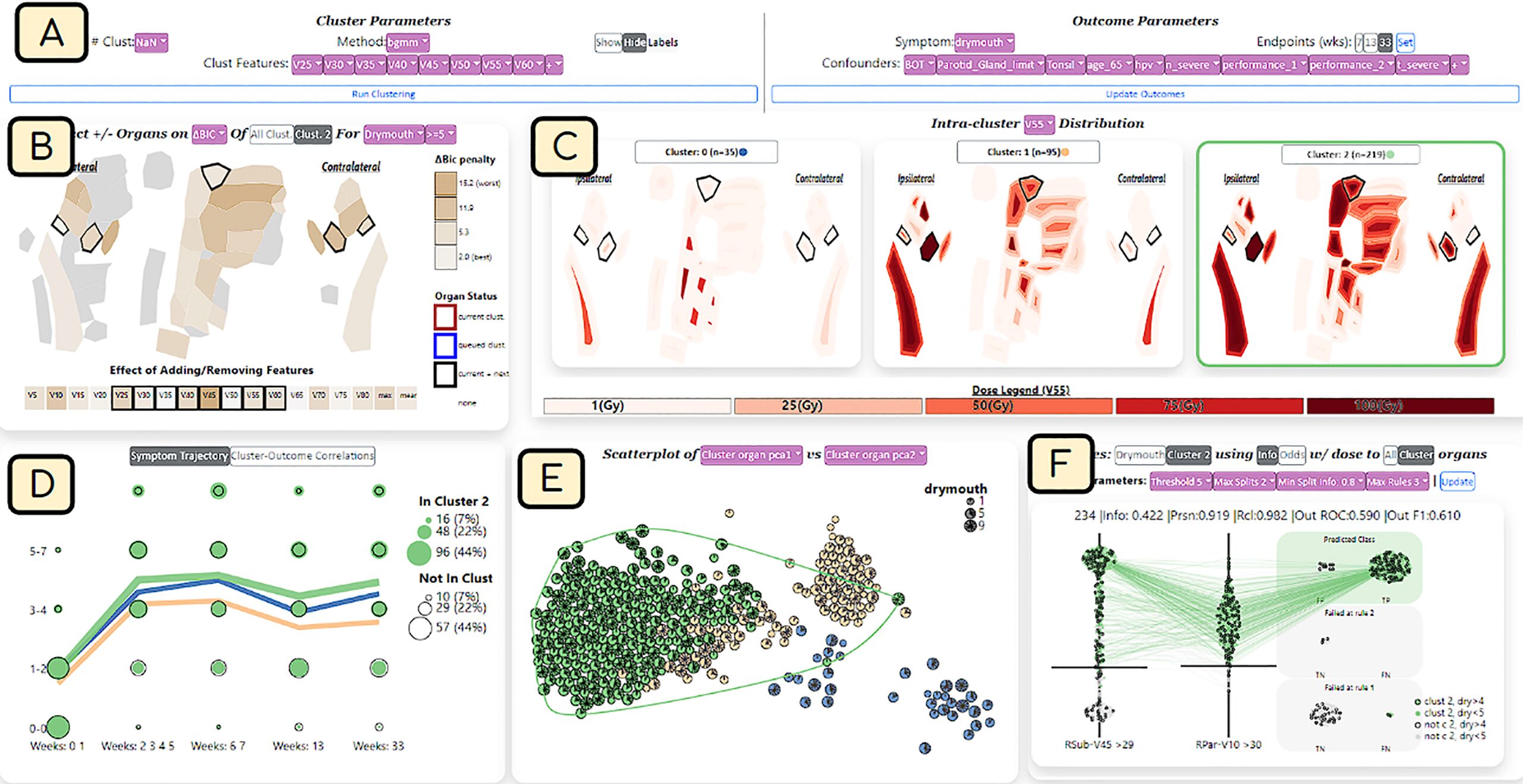 DASS Good: Explainable Data Mining of Oncology Imaging and Toxicity Data