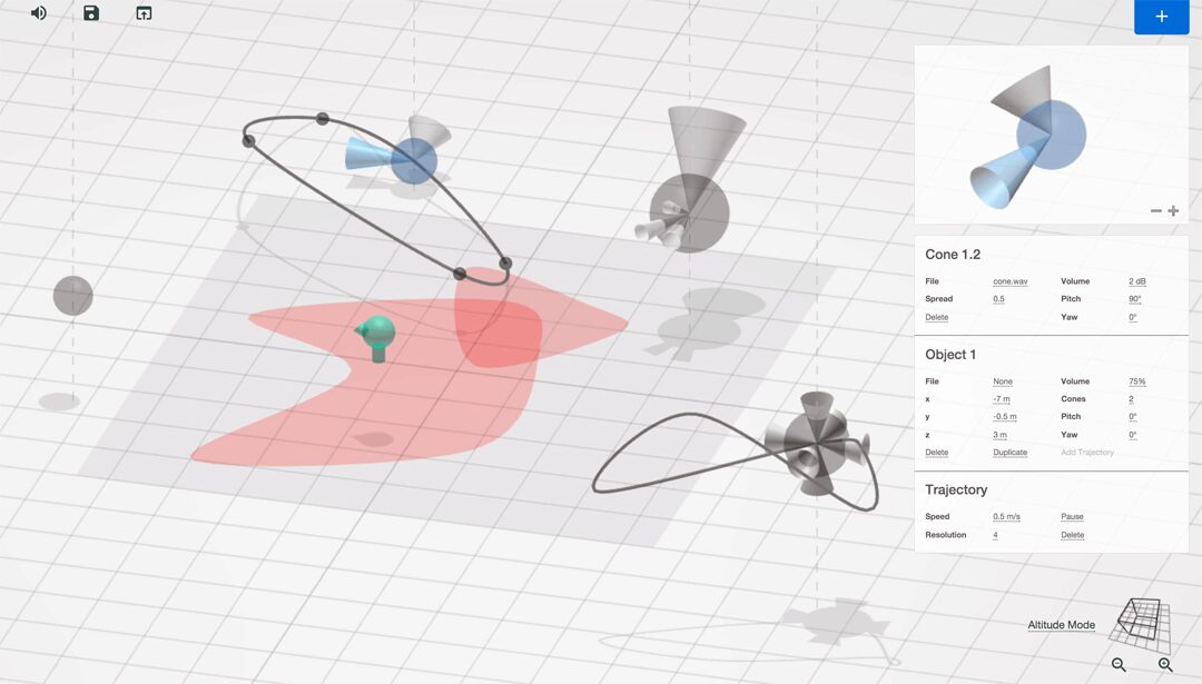Designing and Controlling Virtual Sonic Environments Using a Browser-based 3DUI