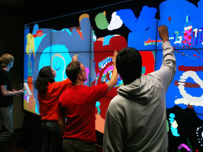 Researchers paint on 20-foot electronic canvas