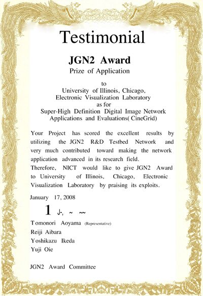 EVL Receives JGN2 Award