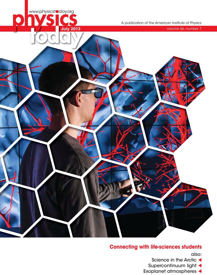 CAVE2™ neuroscience image on cover of Physics Today