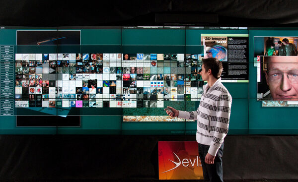 Collaborative Interaction and Display Space Organization in Large High-Resolution Environments