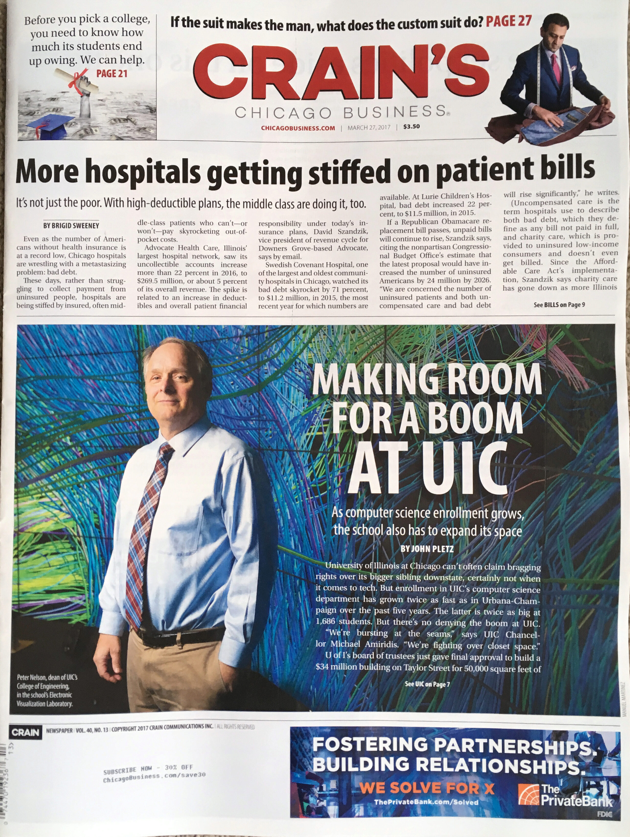 Crain’s newspaper features How UIC is making room for a computer science boom