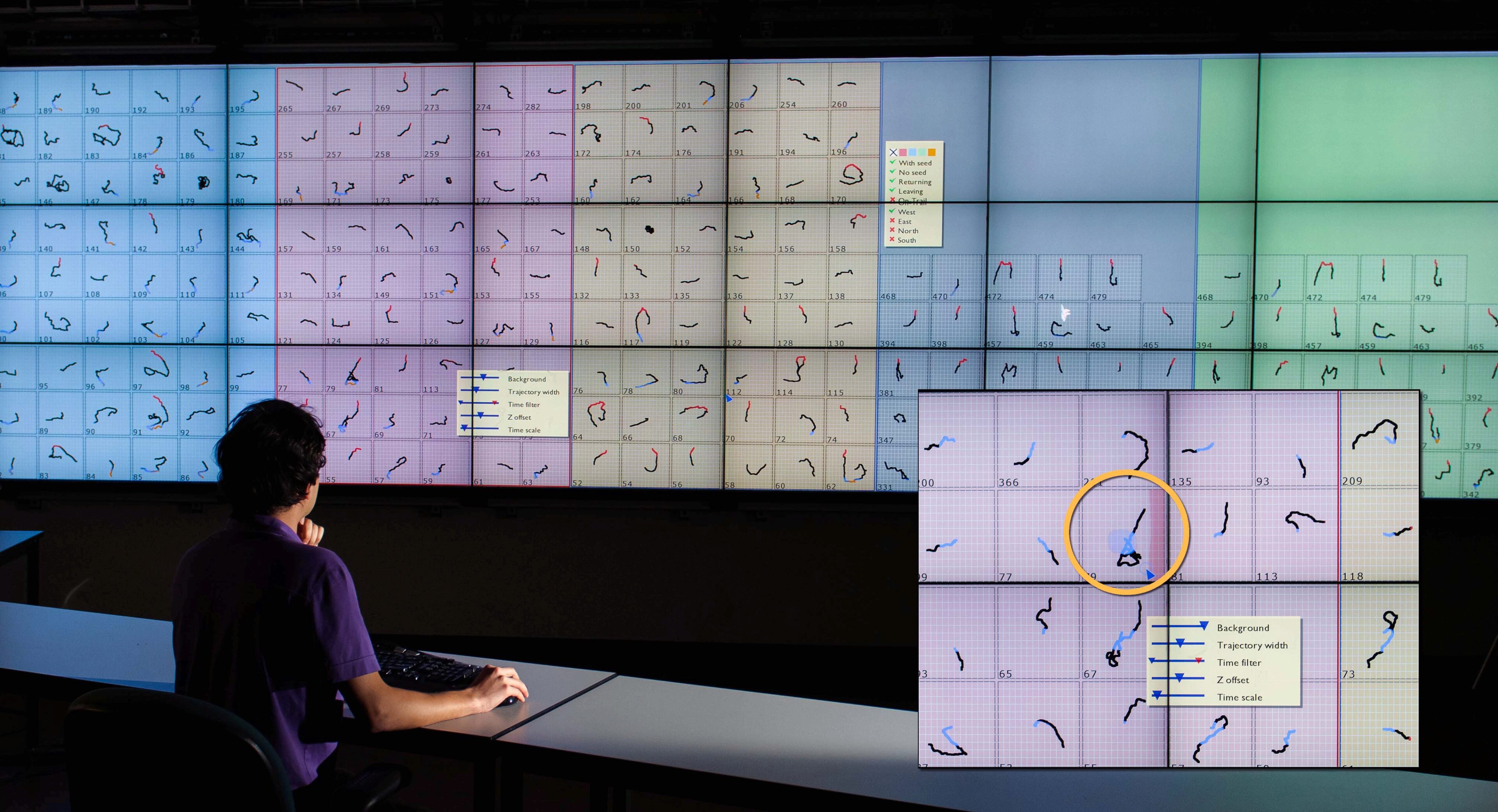Scalable Visual Queries for Data Exploration on Large, High-Resolution 3D Displays